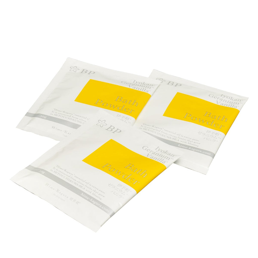 【媛香蔵】 バスパウダー ＜伊予柑・ゼラニウム・バニラ＞